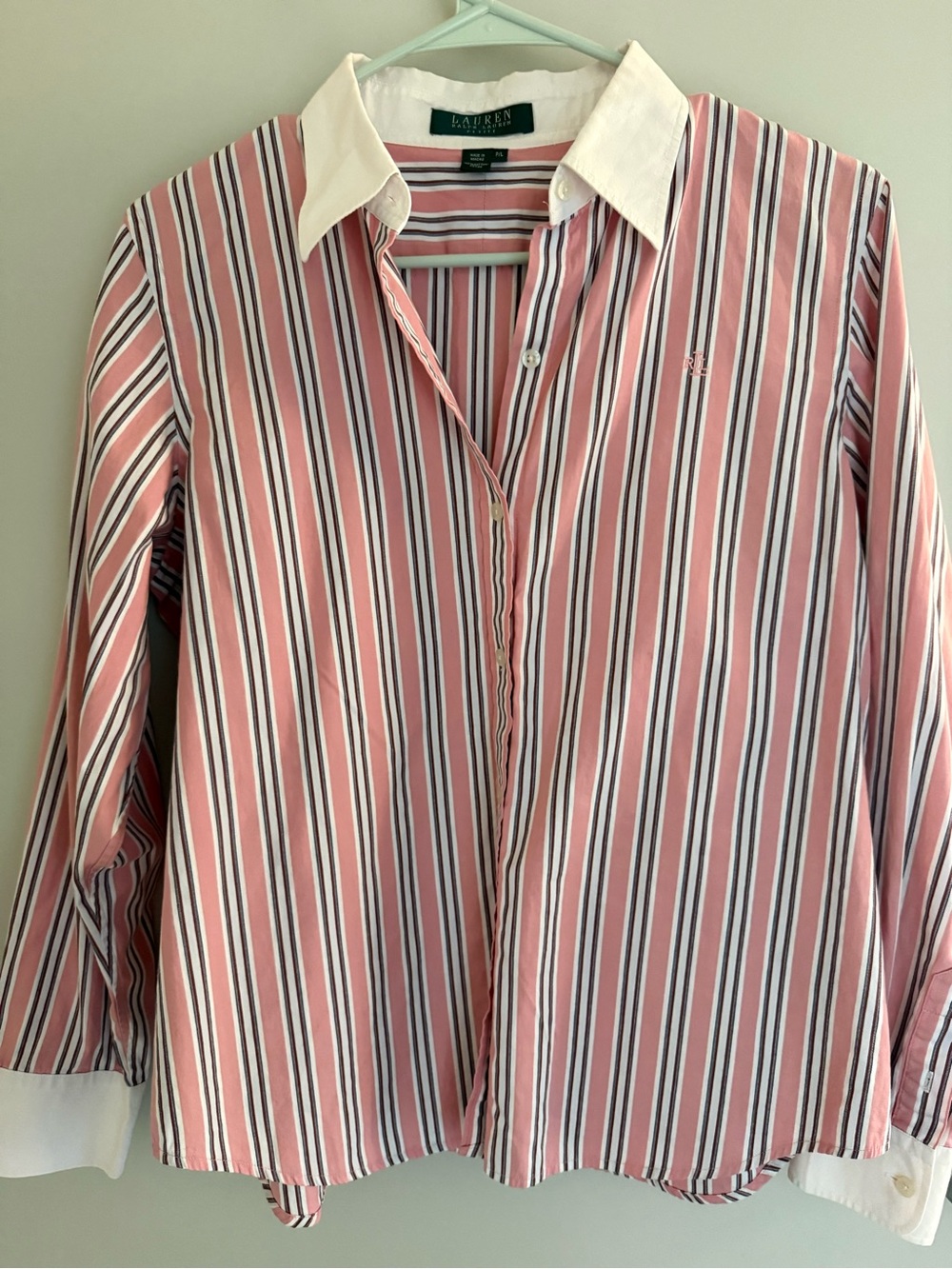Lauren Ralph Lauren Pink Stripe Button-Down Shirt